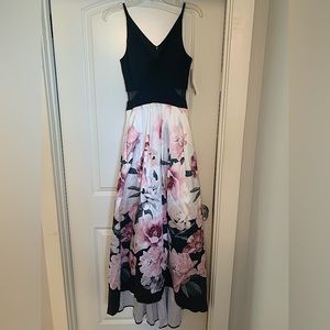 Xscape floral floor length dress